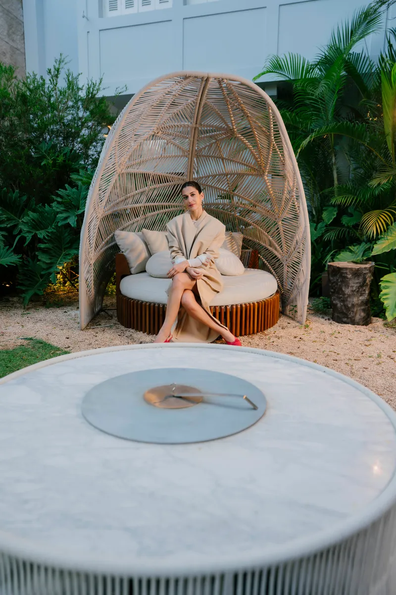 Magna Audio Oasis Outdoor Audio Table — manufacturer product or installation image; finish shown is illustrative
