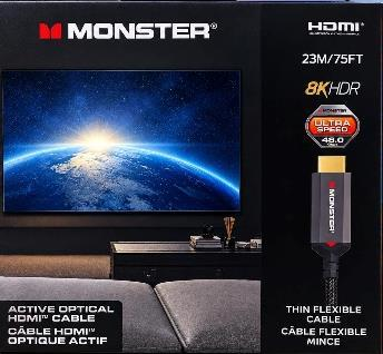 Monster Essentials 8K active optical HDMI cable catalogue photograph