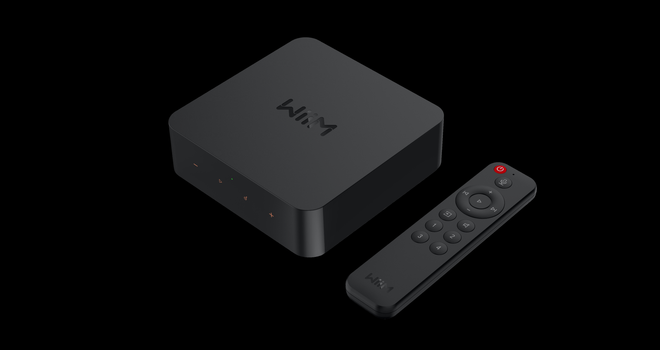 WiiM Pro Plus network streamer with the included voice remote